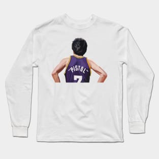 Pistol Pete Maravich of the Utah Jazz Long Sleeve T-Shirt